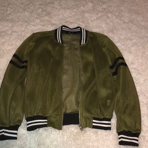 Olive green mesh jacket